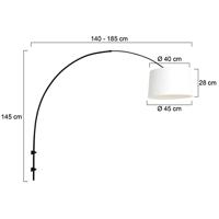 Steinhauer Wandlamp Sparkled light 8193zw zwart kap linnen wit - thumbnail