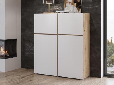 Commode CROSSAIR 4 deuren wit/wotan eik