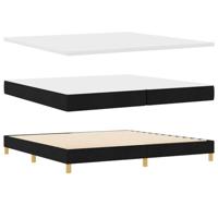 Boxspring bed Zwart 200 x 200 cm Bekleding en Hout en Schuim - thumbnail