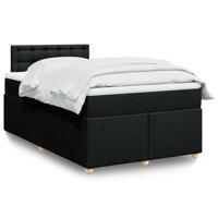 Boxspring met matras stof zwart 120x190 cm - thumbnail