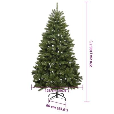 VidaXL Kunstkerstboom met 300 led groen 270 cm pvc en metaal