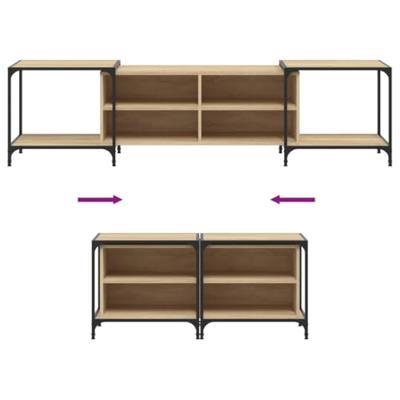 Tv-meubel 203x37x50 cm bewerkt hout sonoma eikenkleurig