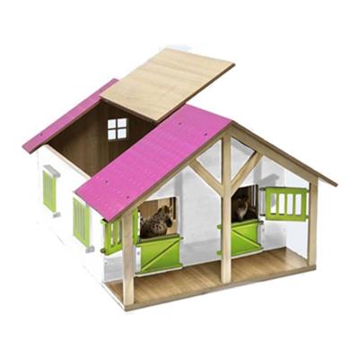 Kids Globe Paardenstal roze met 2 boxen en berging, 1:24 Kids Globe Paardenstal roze met 2 boxen en berging, 1:24