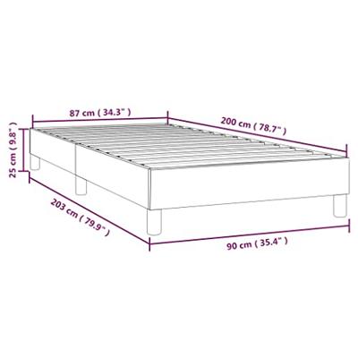 Boxspringframe stof donkerbruin 90x200 cm