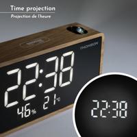 Wekker met projectie - THOMSON - Hout - thumbnail