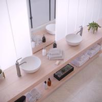 Opbouw Waskom Ideavit Solidthin 32x32x12.5 cm Solid Surface Mat Wit Ideavit - thumbnail