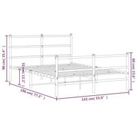 Bedframe met hoofd- en voeteneinde metaal wit 135x190 cm - thumbnail