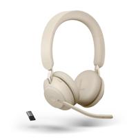 Evolve2 65 MS Stereo Beige - Bluetooth Headset - on-ear - Bluetooth adapter - USB-A - noise isolating - beige - thumbnail