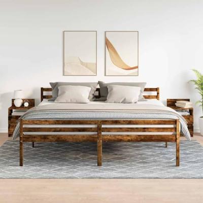 Nachtkastjes 2 st met 2 lades 40x33x60 cm gerookt eikenkleurig