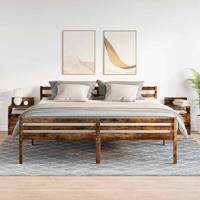 Nachtkastjes 2 st met 2 lades 40x33x60 cm gerookt eikenkleurig - thumbnail