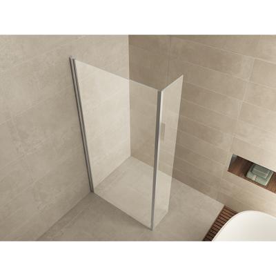 Wiesbaden Comfort zijwand met hoekprofiel helder glas 40x200 cm
