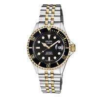 Gevril Men&apos;s Wall Street Black Dial Two Tone IP Gold Stainless Steel Bracelet Watch 4855B Heren Horloge - thumbnail