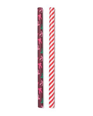 HEMA Cadeaupapier strik-zuurstok 70x200cm - 2 stuks