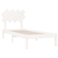 Bedframe massief hout wit 120x190 cm - thumbnail