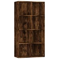 Boekenkast 66x30x130 cm bewerkt hout gerookt eikenkleurig - thumbnail