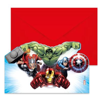 Globos Uitnodigingen en enveloppen fsc avengers infinity stones, 6st.