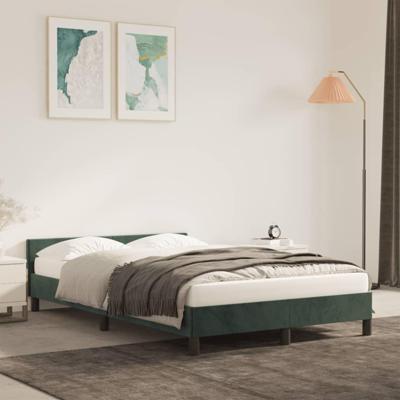 Bedframe zonder matras 120x190 cm fluweel donkergroen Bedframe zonder matras 120x190 cm fluweel donkergroen