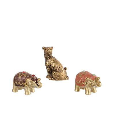 Figuur Dier goud in tasje 4x2,7x4,5cm