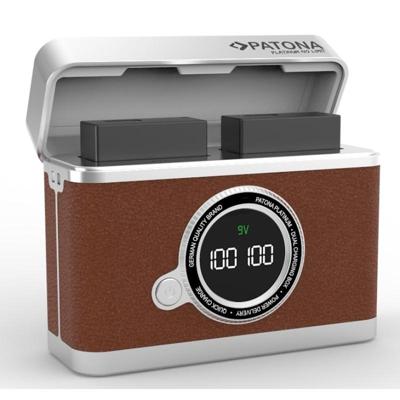 Retro design duo oplaadbox USB-C voor Sony NP-FW50 accu's