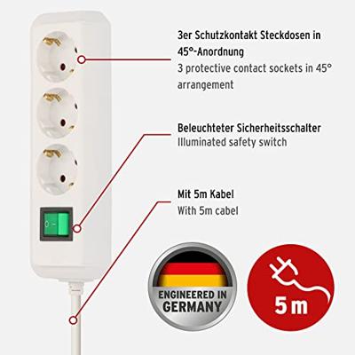 Brennenstuhl Eco-Line 3-voudige witte stekkerdoos met schakelaar | 1152920 - 1152920 - thumbnail