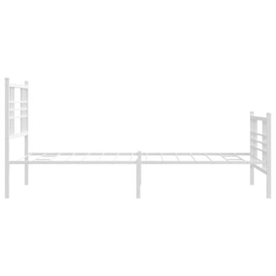 Bedframe met hoofd- en voeteneinde metaal wit 107x203 cm Bedframe met hoofd- en voeteneinde metaal wit 107x203 cm