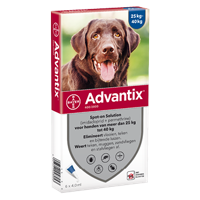Advantix vlooien- en tekenpipet voor honden 400/2000 (25 tot 40 kg) 6 pipetten - thumbnail