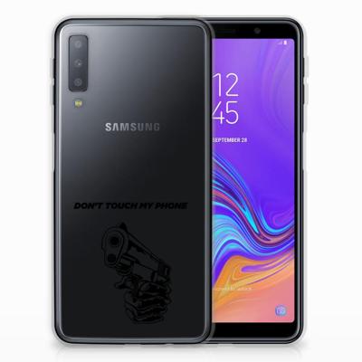 Samsung Galaxy A7 (2018) Silicone-hoesje Gun Don't Touch My Phone Samsung Galaxy A7 (2018) Silicone-hoesje Gun Don't Touch My Phone