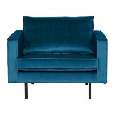WOOOD Fauteuil 'Rodeo' Velvet, kleur Blauw