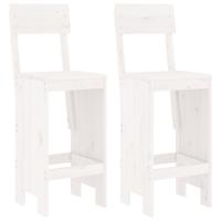 3-delige Barset massief grenenhout wit - thumbnail