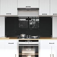 VidaXL Keuken achterwand 2 pcs zwart 70 x 60 cm gehard glas - thumbnail