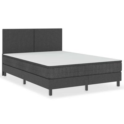 vidaXL Boxspring stof donkergrijs 140x200 cm vidaXL Boxspring stof donkergrijs 140x200 cm