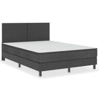 vidaXL Boxspring stof donkergrijs 140x200 cm - thumbnail