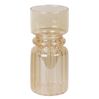 Vaas glas - vaas Amber, klein - vaas goud / oranje