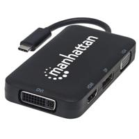 Manhattan 152600 USB Adapter [1x USB-C stekker - 1x DVI-bus 24+5-polig, DisplayPort bus, HDMI-bus, VGA-bus] Zwart 8.00 cm - thumbnail
