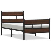 Bedframe zonder matras metaal bruin eikenkleurig 150x200 cm - thumbnail
