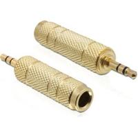 Delock 65360 65360 Jackplug Audio Adapter [1x Jackplug male 3,5 mm - 1x Jackplug female 6,3 mm] Goud - thumbnail