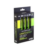 Verico LoopEnergy USB-C® Oplaadbare batterij (USB-C) Li-ion 1700 mAh 1.5 V 4 stuk(s) - thumbnail
