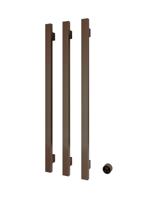 Hotbath &MORE set van 3 rails RASV135 SQUARE135 cm met separate schakelaar en inbouw element Tuscan Bronze (RASV135-3TB) - thumbnail
