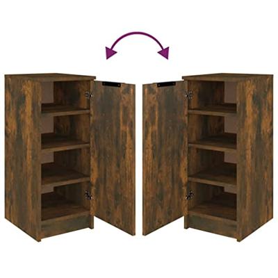 Schoenenkast 30x35x70 cm bewerkt hout gerookt eikenkleurig Schoenenkast 30x35x70 cm bewerkt hout gerookt eikenkleurig