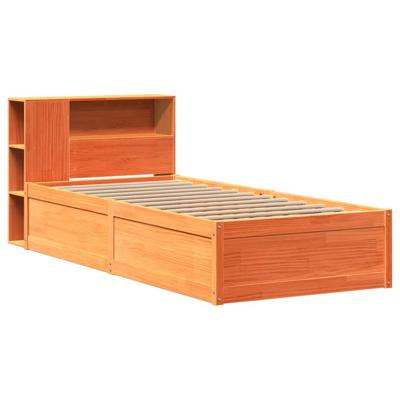 Bedframe zonder matras massief grenenhout wasbruin 75x190 cm