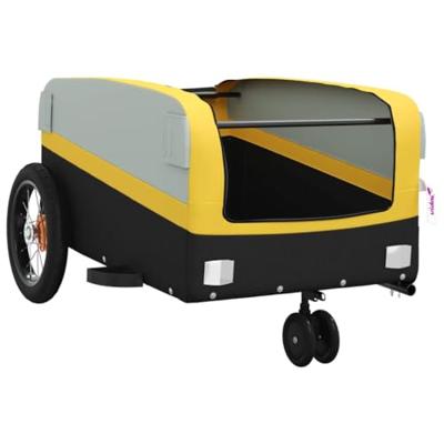 VidaXL Fietstrailer 30 kg ijzer zwart en geel - thumbnail