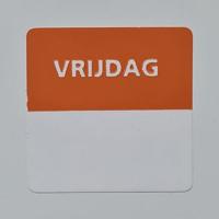 Etiket vrijdag wit/oranje 25x25mm 500 st - thumbnail