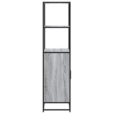 Hoge kast 68x35x139cm bewerkt hout en metaal grijs sonoma eiken