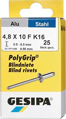 Gesipa Blindklinknagel | klinknagelschacht d x l 4,8 x 10 mm K16 | aluminium / staal | 25 stuks | 25 stuks - 1433852 1433852 Gesipa Blindklinknagel | klinknagelschacht d x l 4,8 x 10 mm K16 | aluminium / staal | 25 stuks | 25 stuks - 1433852 1433852