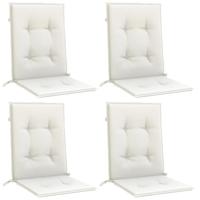 Stoelkussens 4 st lage rug 100x50x4 cm stof gemleerd crme - thumbnail