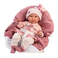 Babypop Mimi met roze draagzak - 42 cm - thumbnail