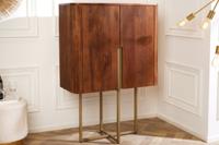 Design Dressoir GATSBY 125cm bruin mat goud Mangoholz Retro - 43335 - thumbnail