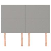 Hoofdborden 4 st 72x5x78/88 cm stof lichtgrijs - thumbnail