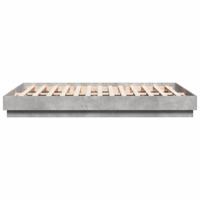 Bedframe bewerkt hout betongrijs 150x200 cm - thumbnail