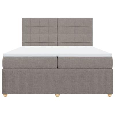 Boxspring met matras stof taupe 200x200 cm